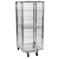 Chariot de transport pliable en gros, cage de transport, conteneur à roulettes pour supermarché, entrepôt