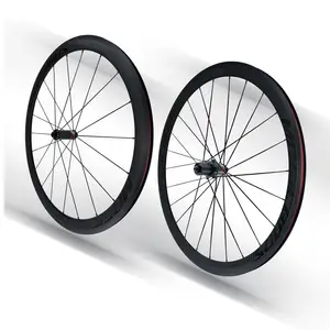פחמן באיכות גבוהה גלגל רכזות 40MM כביש רכיבה על תחרות סגסוגת גלגלי V בלם 700c אופני כביש אופניים זוג גלגלים