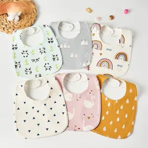 Serviette de salive imprimée pour enfants bavoir bébé en coton bavoir nouveau-né cadeau d'anniversaire bavoirs bébé coton bio