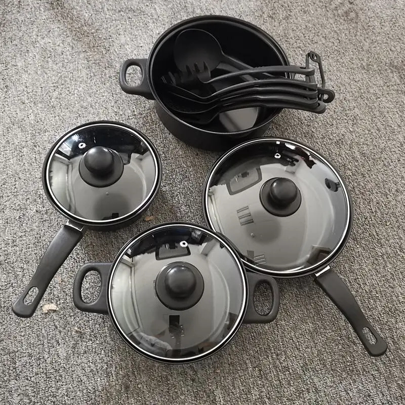 13 Pcs Set Modern Eco-Friendly 7pc Kitchen Non-Stick Cooking Pots and Pans Metal Cookware Set with Lid · image 4