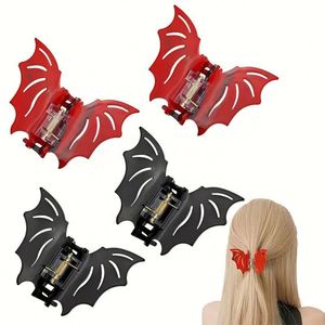 Pinzas d'Halloween en forme de chauve-souris en acétate Pinces à cheveux pour filles creuses brillantes Pinces à griffes de vacances intéressantes - Product Image 2