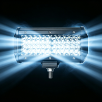 Barre lumineuse de travail LED à quatre rangées de 6,3 pouces, 144 W, étanche IP67, 12-48 V, 4800 lumens, lampe de conduite auxiliaire pour 4x4, voiture tout-terrain, camion