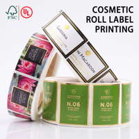 Rouleau d'étiquettes en feuille d'or pour emballages cosmétiques, soins de la peau, parfums, flacons, pots de crème – Autocollants étanches avec logo estampé à chaud pour étiquettes