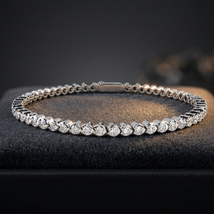 สร้อยข้อมือทองคำขาว 14K เพชรเพาะเลี้ยงในห้องปฏิบัติการ ขนาด 6.6 นิ้ว - Product Image 1