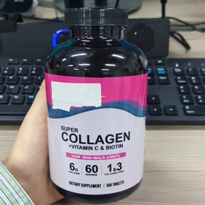 คอลลาเจนแบบเม็ดฉลากส่วนตัว OEM ผสมวิตามินซีและไบโอติน บำรุงเส้นผมให้แข็งแรง ช่วยดูแลสุขภาพข้อต่อ 180 เม็ด - Product Image 6