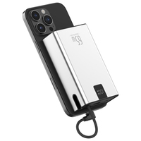 Batterie externe OEM 20000mAh 65W PD avec écran numérique et câble intégré, charge rapide pour iPhone 16/15 et ordinateur portable (aluminium)