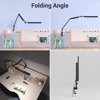 Lampe de bureau LED à intensité tactile réglable, ajustement des couleurs, design pliable anti-éblouissement, construction en métal AC, CRI 95 élevé pour bureau et étudiants