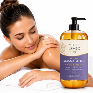 Aceite de Masaje de Lavanda Natural, Calmante, para Dormir, Alivia el Estrés, Aromático, Hidratación Profunda, Suave y Radiante, Etiqueta Personalizada, GMPC - Product Image 1