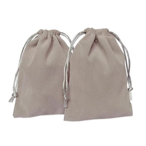 Wholesale Custom Premium Gray Velvet Dust-Proof Storage Small <b>Pouch</b> with Logo <b>Drawstring</b> Gift Packaging for Headphones Seal - Product Image 4
