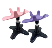 Support de toilettage pour chien réglable et écologique en silicone souple avec support métallique rose/violet classique