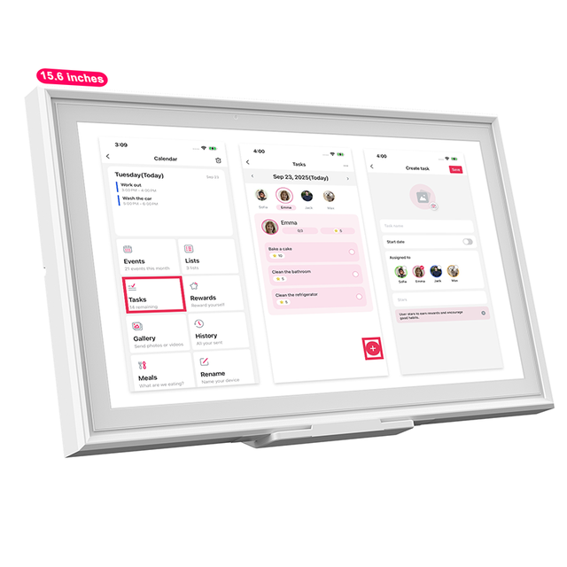 WiFi Smart Digital Family Planner Calendar Wall Mounted Touch Screen Digital Day Clock with Photo Sync App for Kitchen Home