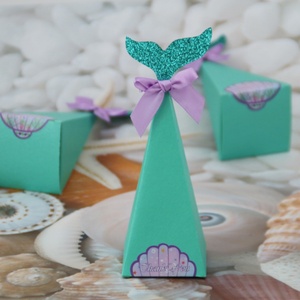 Wholesale Recyclable Rigid Mermaid Triangle Tower <b>Party</b> Candy Paperboard Matt Lamination Embossing UV Coating Print Handling - Product Image 6