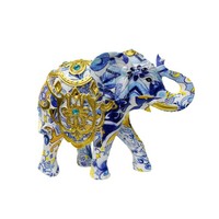 Figura Artística de Elefante Bebé Esculpida en Resina Epoxi, Personalizada, de Venta Caliente Transfronteriza, Arte Folclórico Coleccionable para el Hogar y Festividades