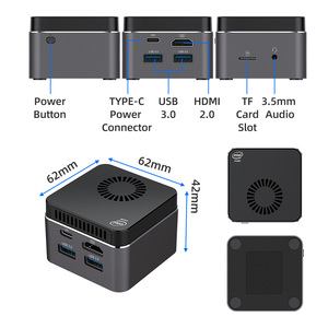 Mini Pc de bolsillo pequeño, cuatro núcleos, N100, 12GB, LPDDR4, 128G, EMMC/SSD, computadora de escritorio con WIFI, 4K, Win10 - Product Image 6