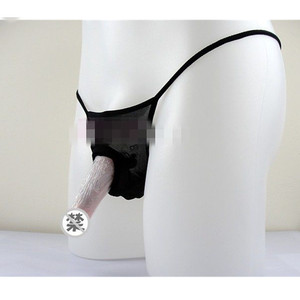 <b>Men's</b> Breathable Mesh <b>Thong</b> Underwear Black Spandex Summer Wear - Product Image 1