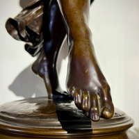 Ornements de bureau, statue de femme dansante abstraite moderne en bronze, technique de moulage 3D, objet de collection artistique