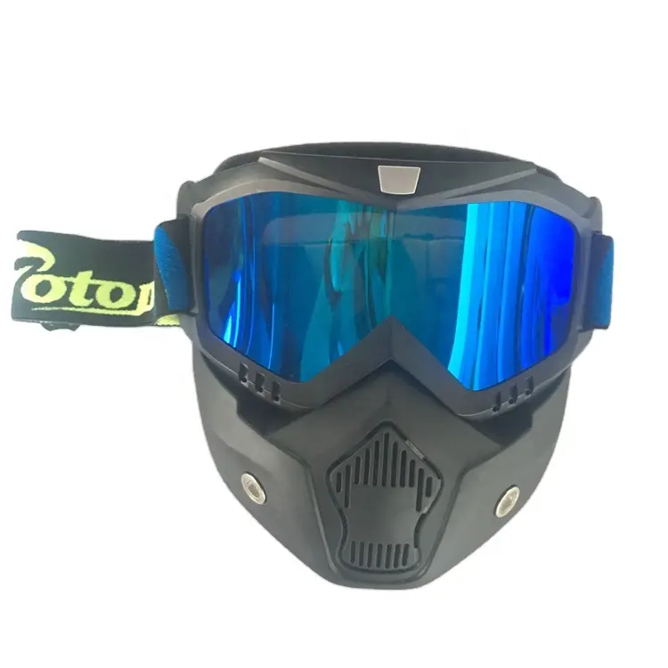 Özel MX gözlüğü çene maskesi mevcut motokros gözlük rüzgar geçirmez polarize spor bisiklet gözlük anti-darbe motosiklet gözlüğü