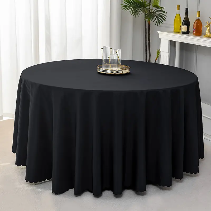 120 round tablecloth custom size Thickened encryption table cloth white black wholesale