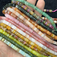 Chaîne de perles plates en pierre naturelle 3x6mm, perles lisses en œil de tigre, agate, jaspe, perles Heishi, perles intercalaires en pierres précieuses, perles rondelles