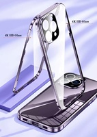 Casing ponsel kaca pelindung kamera HD Anti mata-mata, casing ponsel kaca HD pelindung kamera magnetik Bumper logam untuk iphone 16 Pro Max 16 Pro 15 cangkang ganda 360