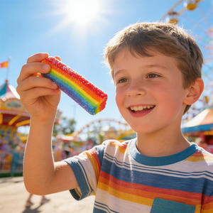 Simulated Soft <b>Candy</b> Pinching Sour Sand <b>Rainbow</b> Long Strips Taba Squishy Toy Ultra-Soft Stress-Relieving Lookalike Gummies - Product Image 5