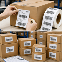 Etiquetas Térmicas Directas al por Mayor de 40 mm x 20 mm, Rollos de Etiquetas Adhesivas de Papel para Códigos de Barras, Etiquetas Adhesivas Blancas Personalizadas para Marcado
