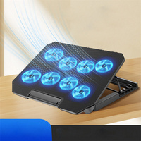 Support de refroidissement portable pour ordinateur portable de gaming à 8 ventilateurs à haut débit d'air avec lumières LED bleues pour bureau de gamer
