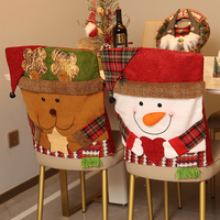 Noël Santa Hat Chaise Couverture Arrière Décoratif Rouge Chapeau Chaise Couverture Festival Favor Home Party Dîner Table Art Cas