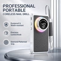 Lime à ongles électrique portable sans fil 2025, 40000 tr/min, avec étui en cuir USB, accessoires pour ongles en gel
