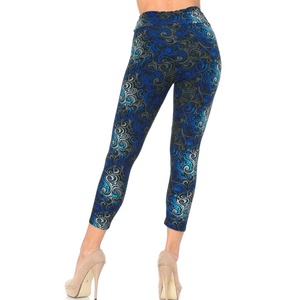 Pantalon Capri de Yoga Personnalisé avec LOGO Imprimé par Transfert Thermique pour Femme, Compression et Contrôle du Ventre, Taille Haute en Spandex/Polyester - Product Image 2