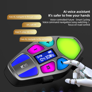 Casco de Moto K30 con Luz LED Colorida, Sonido Estéreo 3D, Voz AI, Impermeable, Larga Duración y Reducción de Ruido - Product Image 3
