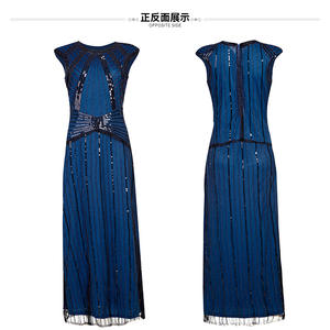 Populaires Robes <span class=keywords><strong>de</strong></span> Soirée pour Femmes Style Vintage Années 20 Paillettes Franges <span class=keywords><strong>Grande</strong></span> <span class=keywords><strong>Taille</strong></span> <span class=keywords><strong>Robe</strong></span> Longue Gatsby le Magnifique - Product Image 3