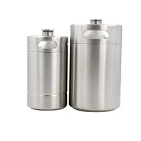 Fût de bière double paroi et soda nitro, en acier inoxydable, mini fût, vide, pour bière, 2l