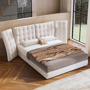 Nouveau <span class=keywords><strong>lit</strong></span> moderne design avec grande tête de <span class=keywords><strong>lit</strong></span> réglable <span class=keywords><strong>Lit</strong></span> en tissu crème populaire avec cadre de <span class=keywords><strong>lit</strong></span> king italien luxueux et léger - Product Image 1