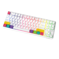 Keyboard Gaming Mekanik Dual-Mode Ajazz K870T 87-Tombol Nirkabel 2.4G Berkabel dengan Lampu Latar RGB