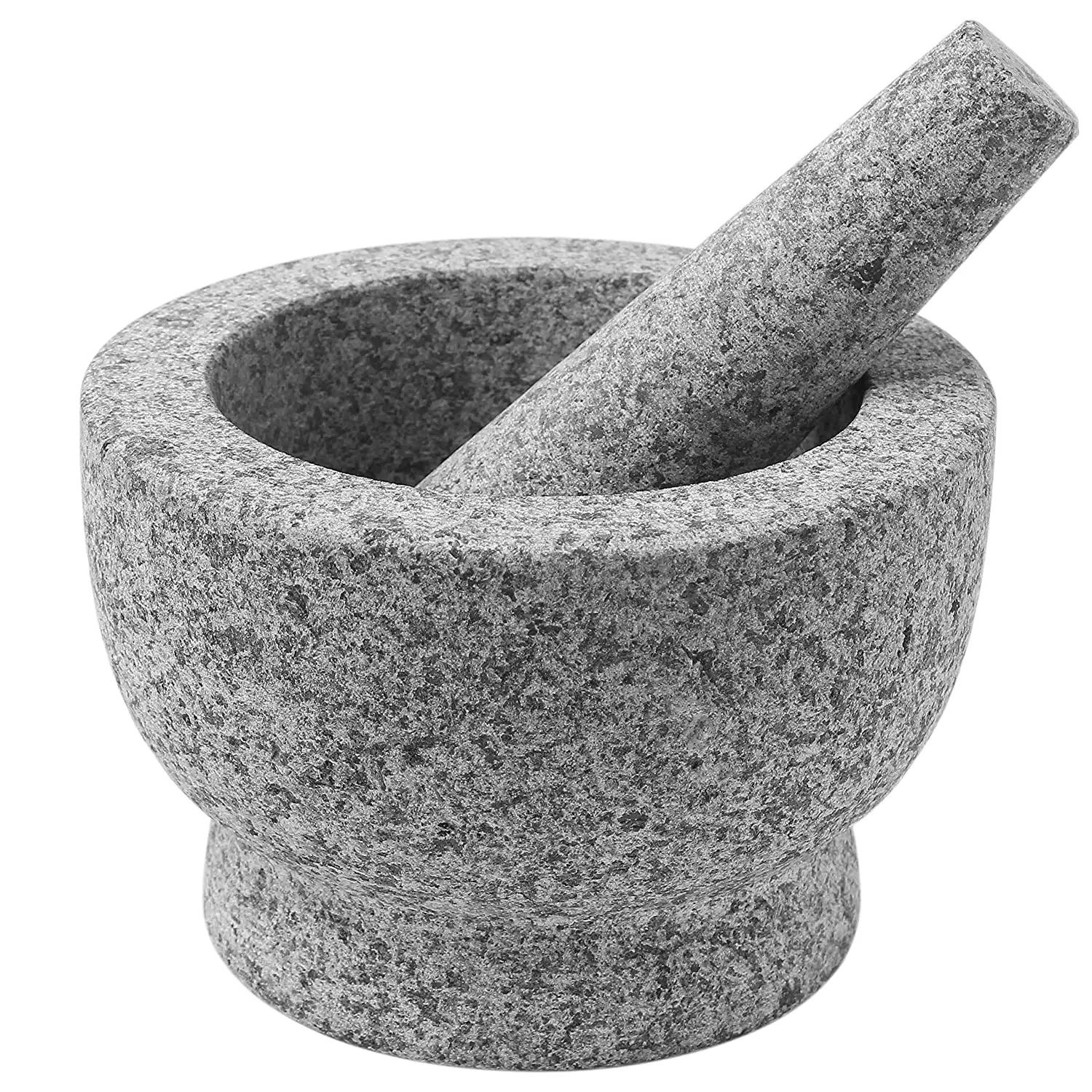 Juego de mortero y mortero de granito Guacamole Bowl Molcajete Molinillo de piedra natural para especias, condimentos, pastas, Pestos y guacamole