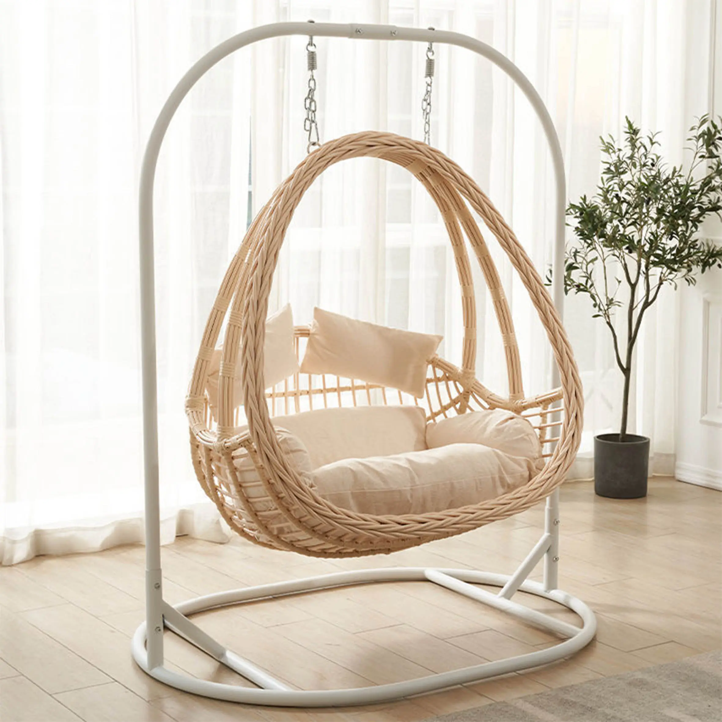Modern Ergonomic Design Eye catching Basket Swing Reduce,Fatigue Leisure Double Seat Size Large Space Hammock Swing Chair/