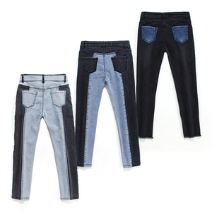 กางเกงยีนส์เด็กแบบใหม่ล่าสุด ลายปะติดปะต่อ แฟชั่นขายาว กางเกงยีนส์เด็กทรงสกินนี่ คุณภาพสูง กางเกงยีนส์เด็กผู้หญิง - Product Image 2