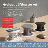 XIMLON 16A EU-Standard Tisch-Kabellose-Ladebuchse mit USB, deutsche hydraulische Dämpfung, anhebbare IP44-Steckdose – Lieferant