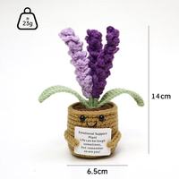 Pot Bunga Rajut Tangan Motif Bunga Matahari, Daisy, Lavender, Hiasan Tanaman Anyaman, Dekorasi Rumah Bunga Buatan yang Lucu, Hadiah