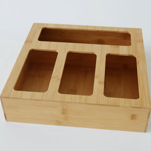 Bamboo food <b>storage</b> bag organizer, <b>kitchen</b> drawer organizer, multi-functional <b>storage</b> and sorting <b>box</b>, drawer type - Product Image 1