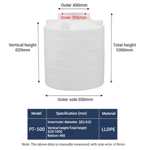 Tanque de Almacenamiento de Agua Vertical de Polietileno PE de 500L <span class=keywords><strong>con</strong></span> Puerto de Drenaje - Product Image 1