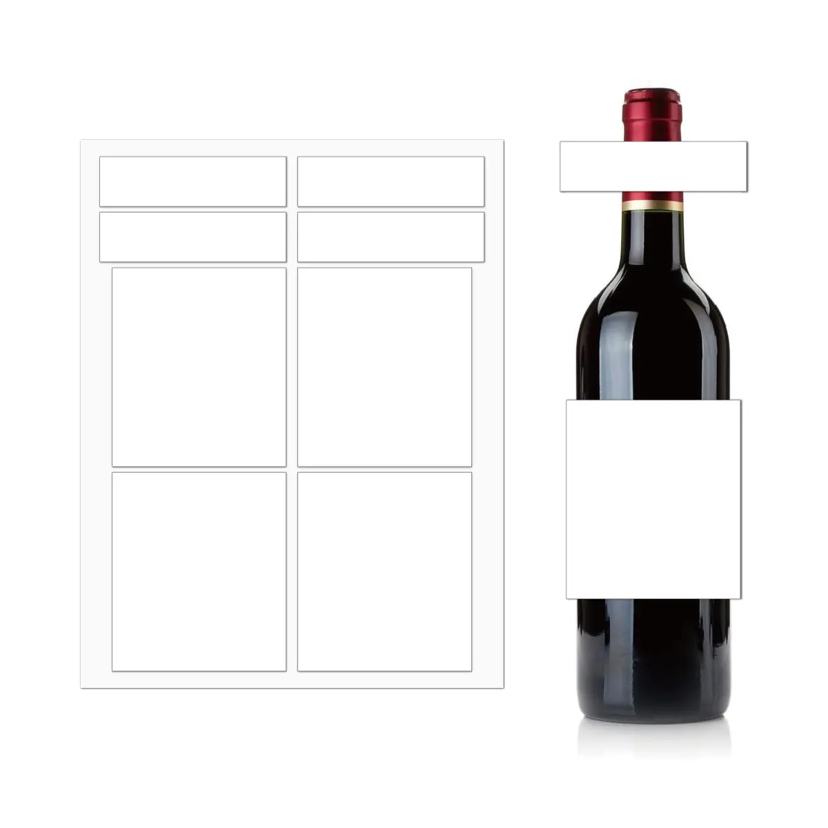 Индивидуальная печать, наклейки с логотипом, белые матовые клейкие этикетки для винного пива, струйная печать, этикетки для бутылок красного вина
