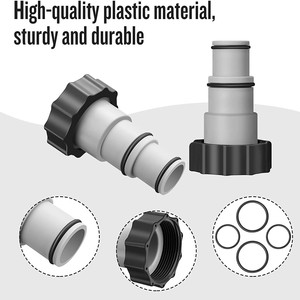 Adaptateur de tuyau de remplacement pour pompe de piscine Intex M6, en plastique, installation facile, pour piscine hors sol, fileté ARU avec collier - Product Image 2