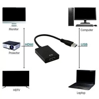 HD 1080P USB 3.0 ke HDMI Kabel Konverter Audio Video 1920*1080 60Hz USB ke HDMI Adaptor/Converter Betina untuk