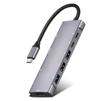 Station d'accueil Type-C 9 ports de haute qualité, hub USB 3.0 et station d'accueil pour ordinateur portable, hub USB-C double 9 en 1 pour ordinateur portable