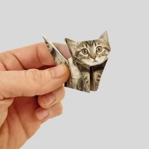 Papel de Origami Geométrico Semielaborado Creativo para Niños, Papel Decorativo para Manualidades, Pegatinas de Gatos de Papel, Reutilizables, 50 Piezas - Product Image 3