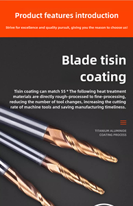Tg cacbua vonfram côn bóng mũi cuối Mills CNC côn bóng phay cắt aitin lớp phủ cho kim loại ODM/OEM cho các công cụ Bộ định tuyến CNC - Product Image 5
