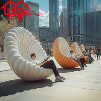 Chaise longue créative en fibre de verre pour extérieur, design moderne, durable, pour espaces publics