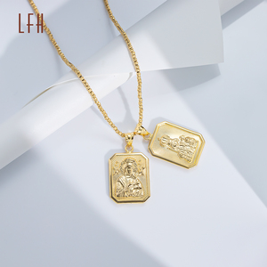 จี้ทองคําแท้ 18k ข้ามเหรียญมหัศจรรย์ จี้พระแม่มารี oro จี้ทางศาสนาต้นฉบับ 18k เครื่องประดับทอง 18k แท้ - Product Image 4